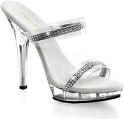 Fabulicious Hoge hakken -37 Shoes- LIP-102-2 US 7 Transparant/Zilverkleurig