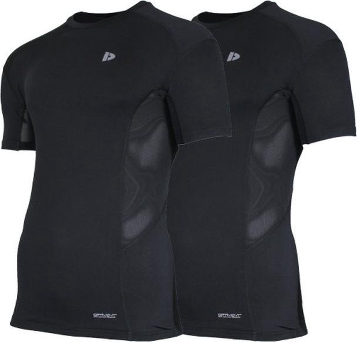 2-Pack Donnay compressie shirt korte mouw - Baselayer - Heren - Maat XL - Zwart