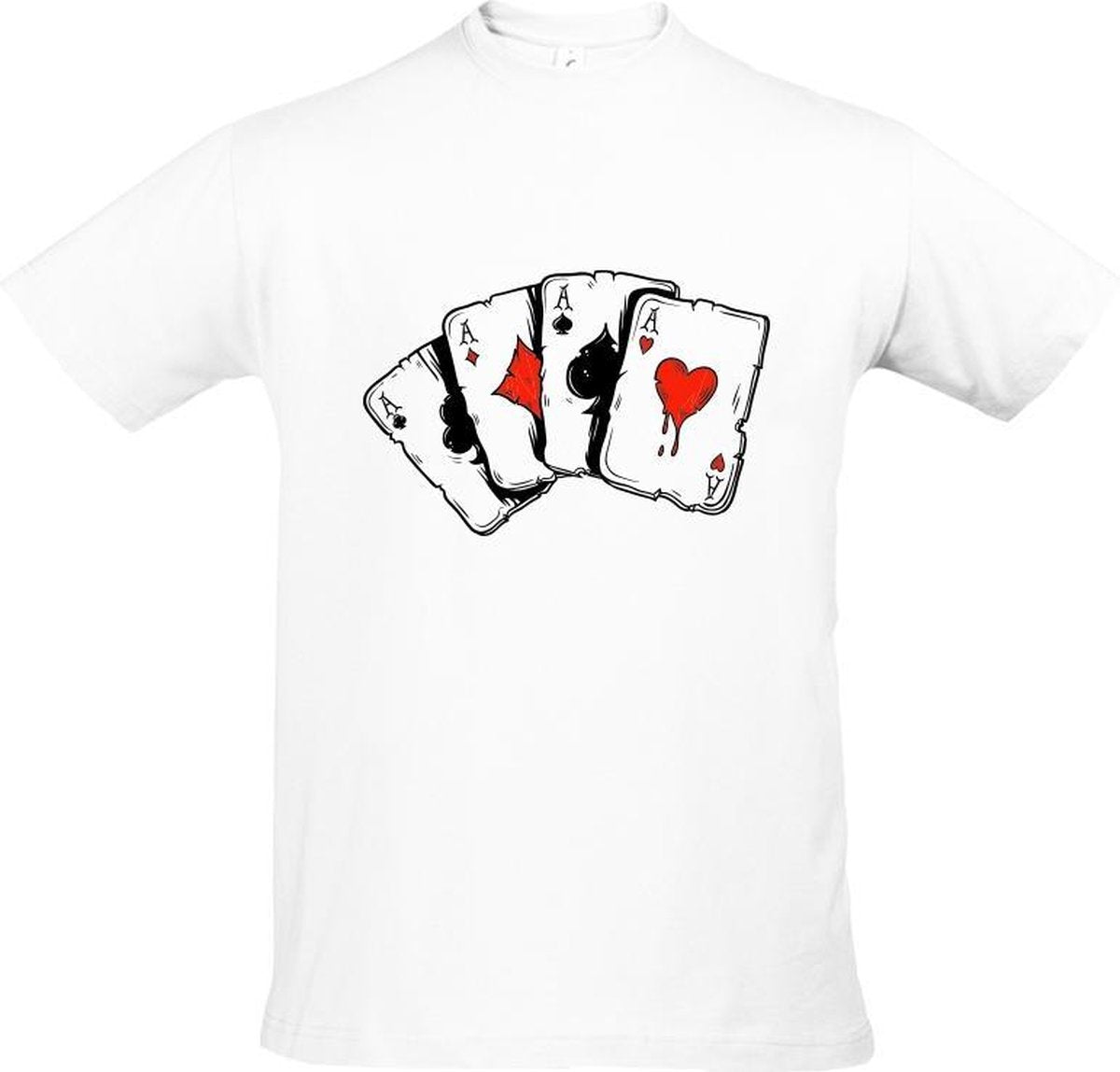 Merkloos Kaarten - Schoppen - Harten - Klaver - Ruiten - Poker - Spel Unisex T-shirt XS