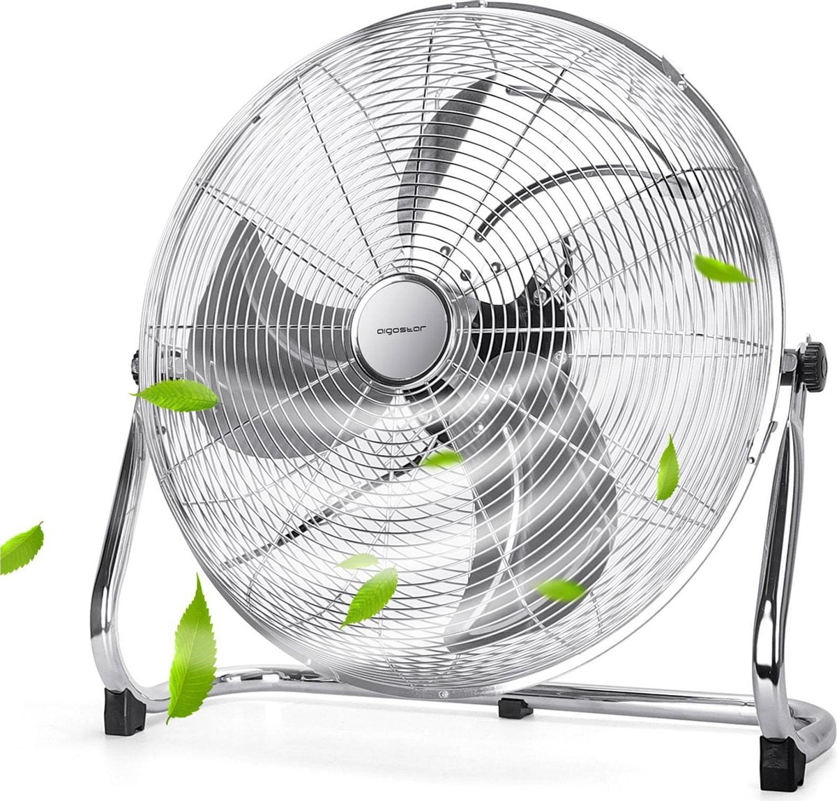 Aigostar Clover 33QNV - Vloerventilator - Chroom - Ø 51 cm - 100W