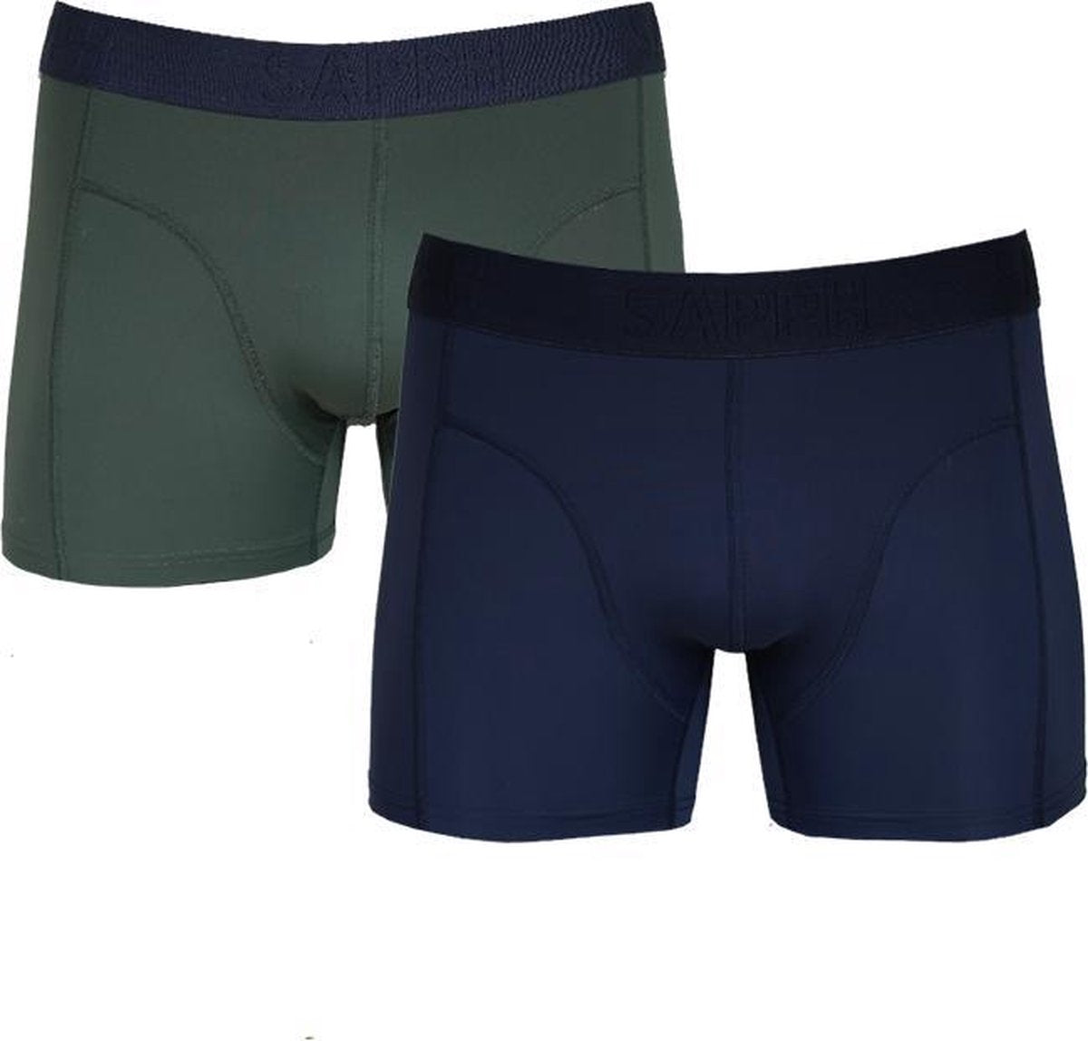 Sapph Boxershort Heren - Wyatt- Microvezel - 2pack - Groen/Navy - L