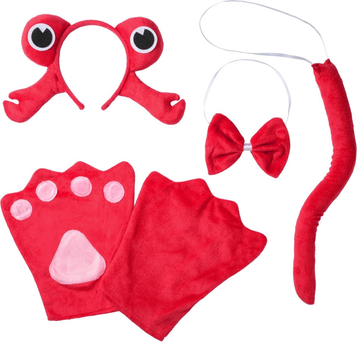 dressforfun - Accessoireset krab Volwassenen  - verkleedkleding kostuum halloween verkleden feestkleding carnavalskleding carnaval feestkledij partykleding - 302053