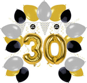 e-Carnavalskleding.nl Feestversiering pakket 30 jaar | Versiering 30e verjaardag | 30 jaar feestversiering pakket compleet | Leuk pakket met feestartikelen voor de 30e verjaardag Small