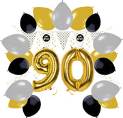e-Carnavalskleding.nl Feestversiering pakket 90 jaar | Versiering 90e verjaardag | 90 jaar feestversiering pakket compleet | Leuk pakket met feestartikelen voor de 90e verjaardag Small