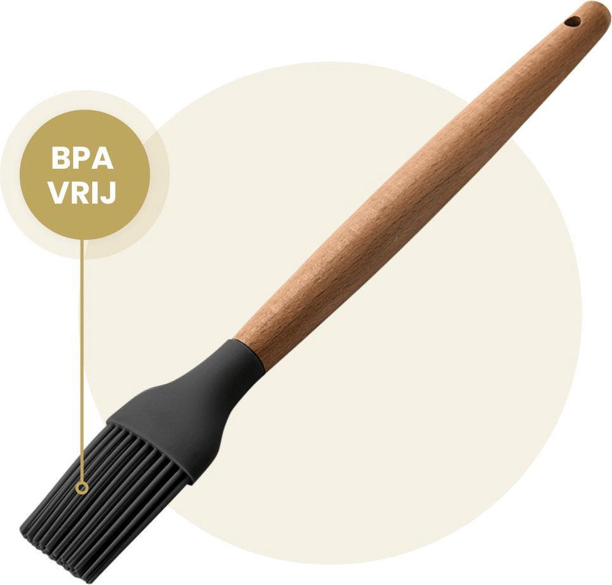 Hescom Siliconen Bakkwast met Anti-aanbaklaag - Keukengerei met Ergonomisch Design