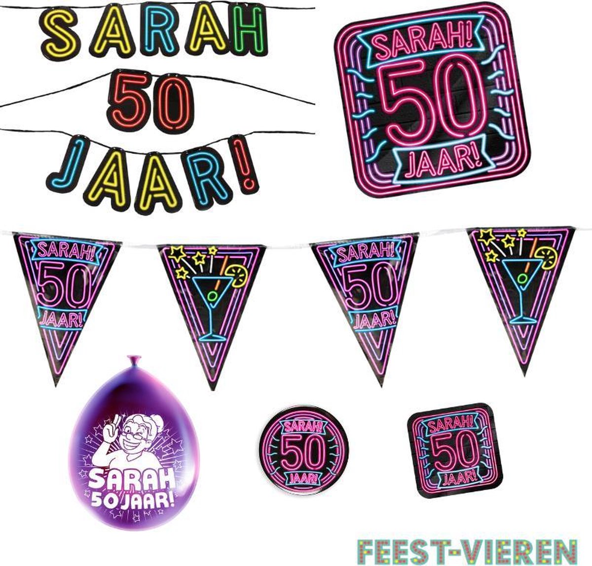 Sarah verjaardag versiering pakket