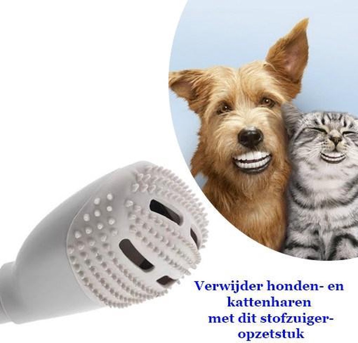 Verwijdert honden- en kattenharen met dit opzetstuk