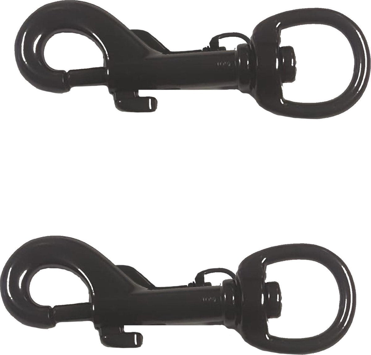 6x stuks musketonhaak / musketonhaken zwart gelakt 8