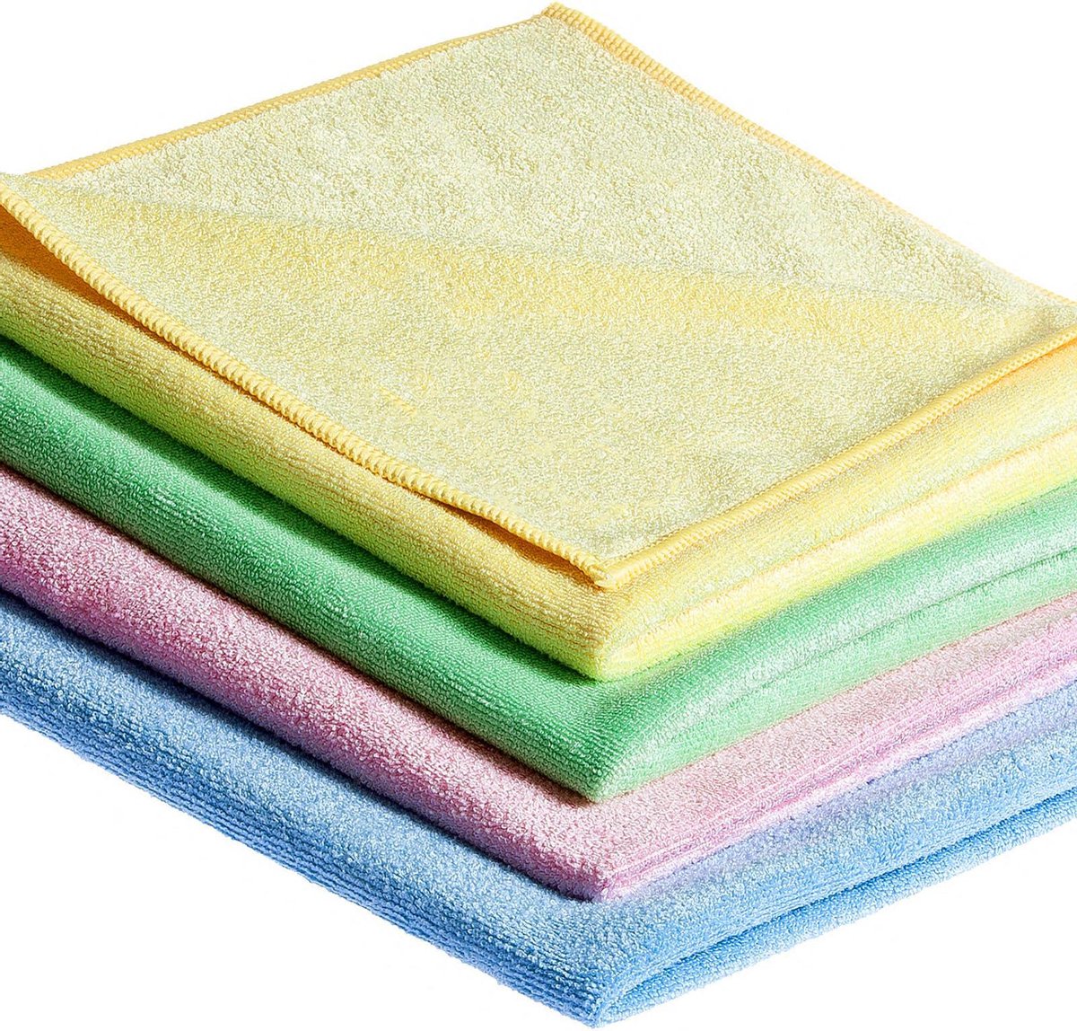 Maus microvezeldoekjes professional set 40 stuks in 4 kleuren rood blauw groen en geel 4x10 stuks.
