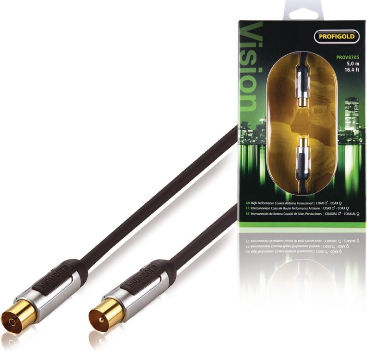 Profigold - Coax Kabel - zwart - 5 meter