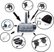 BbTalkin lange afstand ipx7 waterdichte intercoms met witte stereo set en mono oorschelp met speaker en microfoon