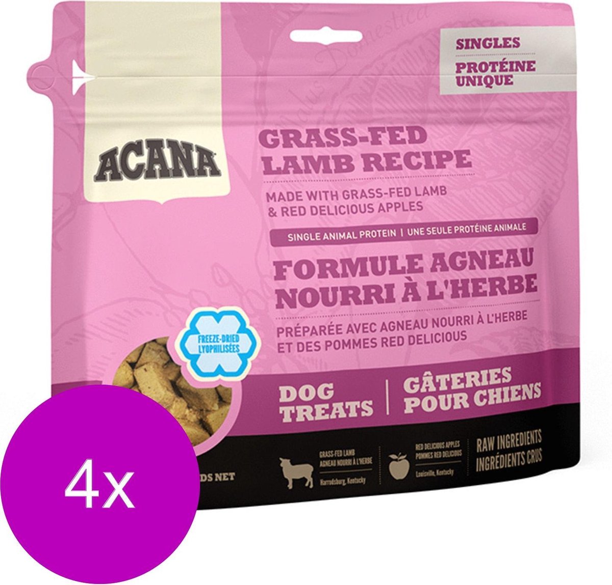 Acana Singles Freeze Dried Treats Dog - Hondensnacks - 4 x Lam 35 g