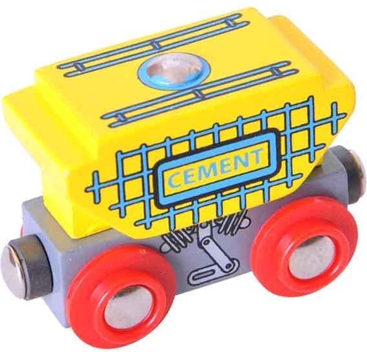 BIGJIGS Treinset Treinbaan Wagon met cement - Hout