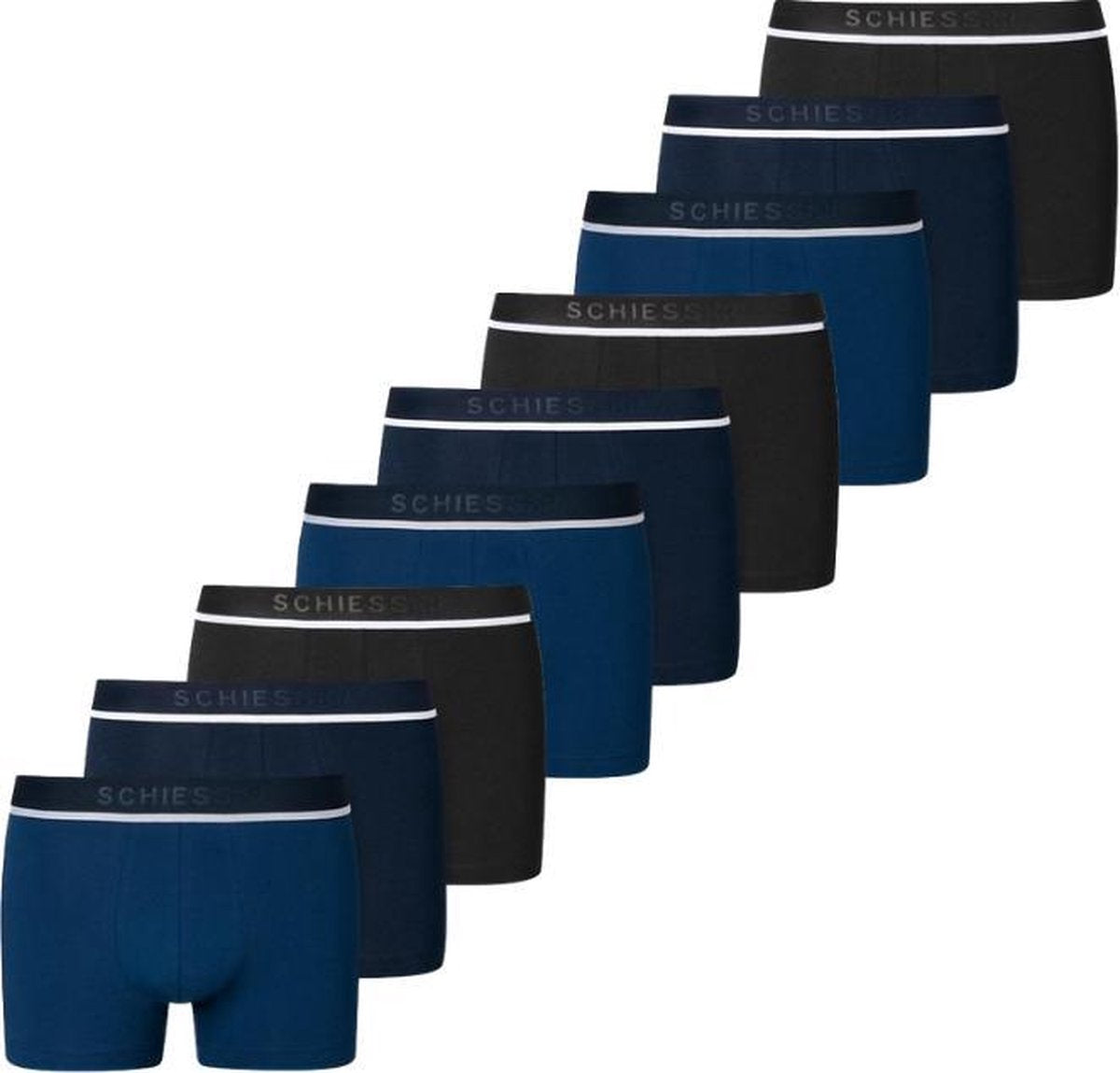 Schiesser 9-pack boxershorts - donkerblauw/zwart