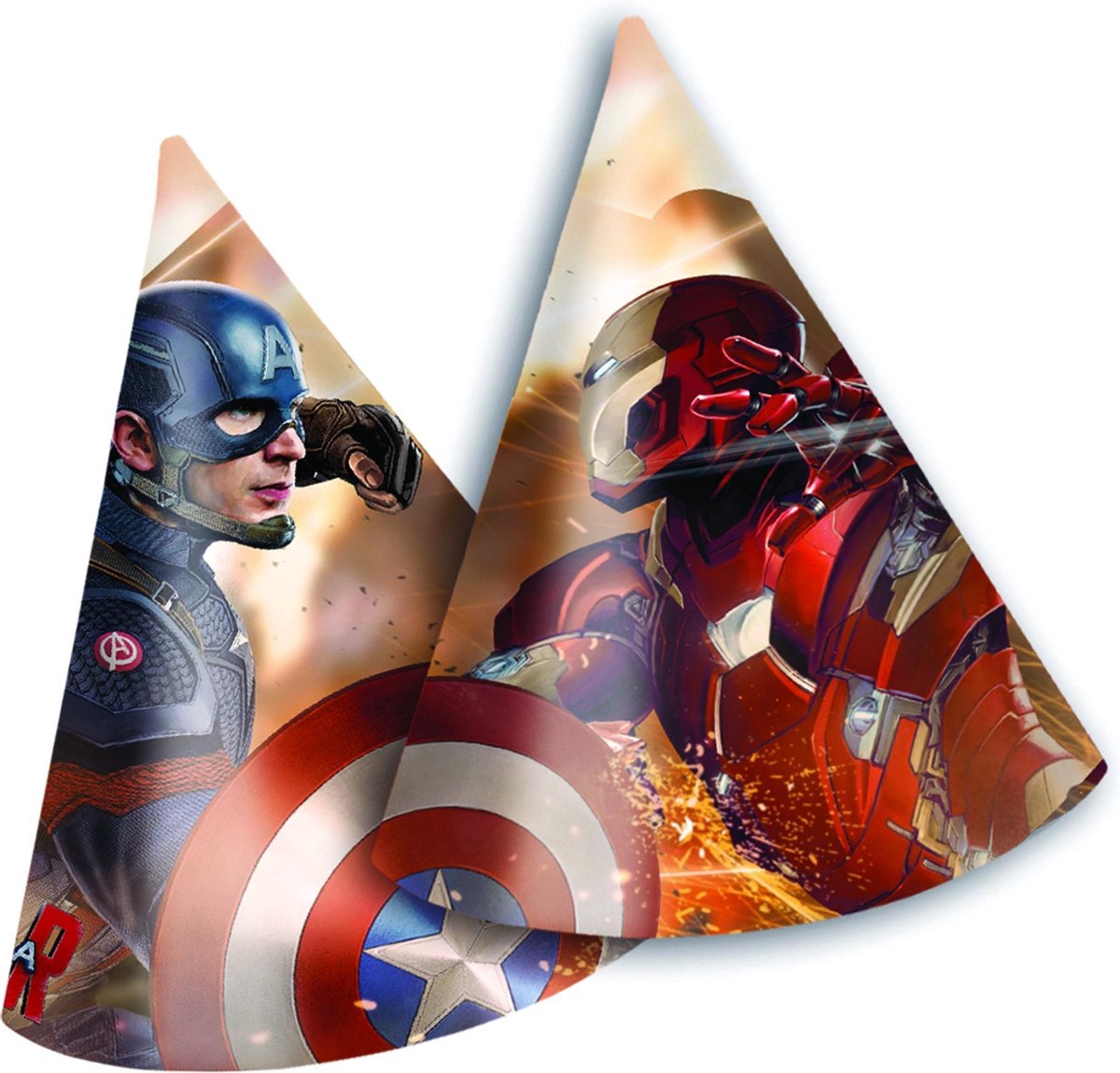 PROCOS - 6 Feesthoedjes van Avengers Civil War - Decoratie > Feesthoedjes