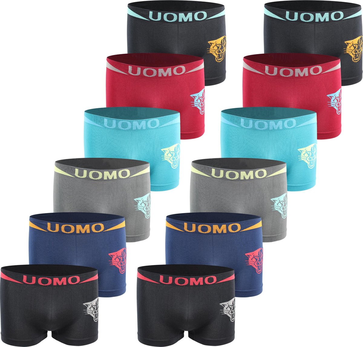 Microfiber Boxershort jongens SJ09 - Jongens ondergoed - VOORDELIGE 12 PACK 10-12 jaar 146/158