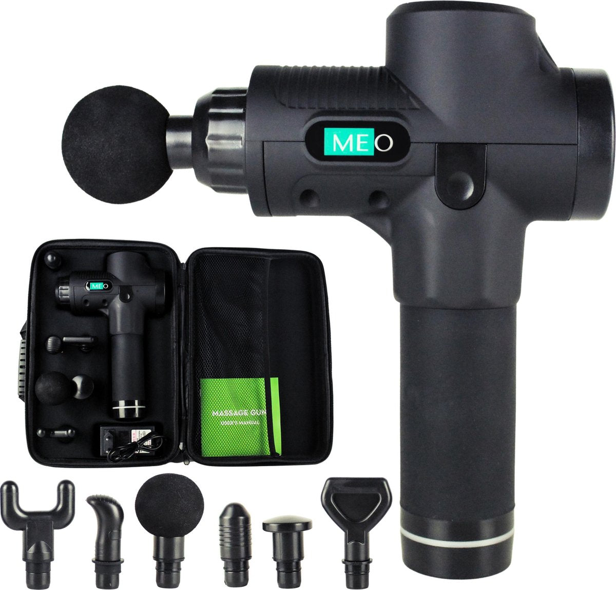 Meo Professionele Massage gun – massagegun – theragun – massage pistool – spier massage – massage apparaat – 30 snelheden - zwart