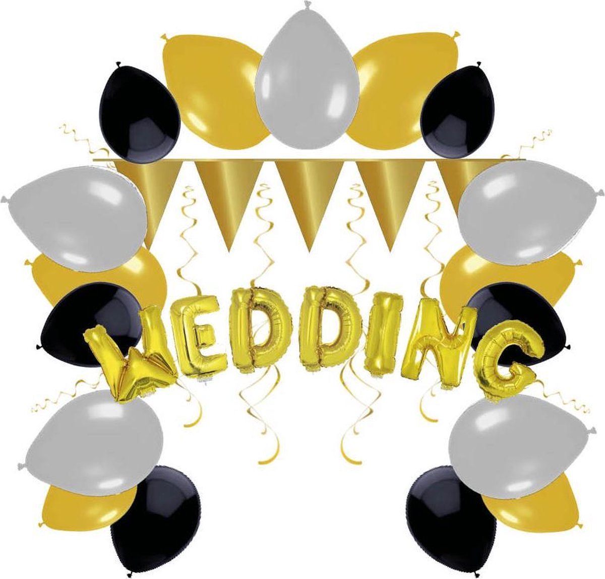 e-Carnavalskleding.nl Wedding feestpakket goud Small | Versiering trouwfeest goud | Decoratie trouwfeest voor een mooie bruiloft Small