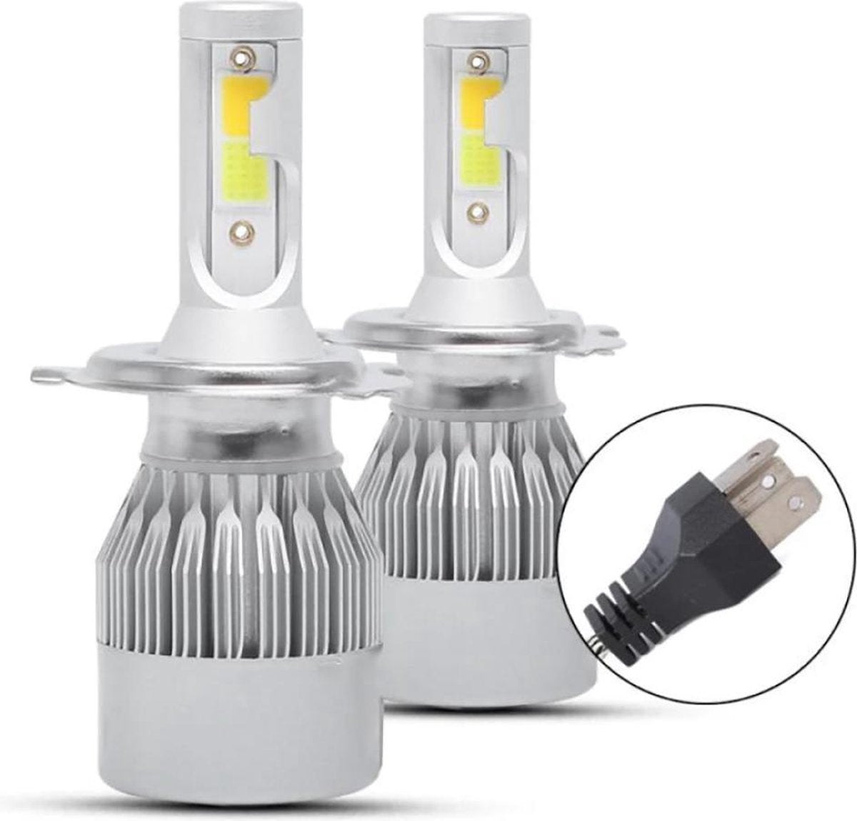 LED koplampen H4 fitting 2 stuks 6000K COB led's 8000 lumen / HaverCo