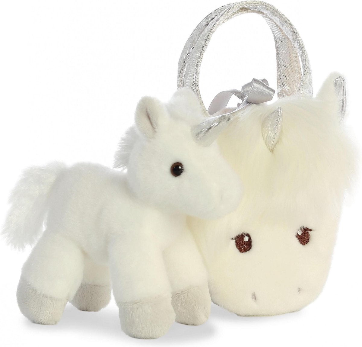 Aurora Knuffel In Tas Fancy Pal Eenhoorn Wit/zilver 20