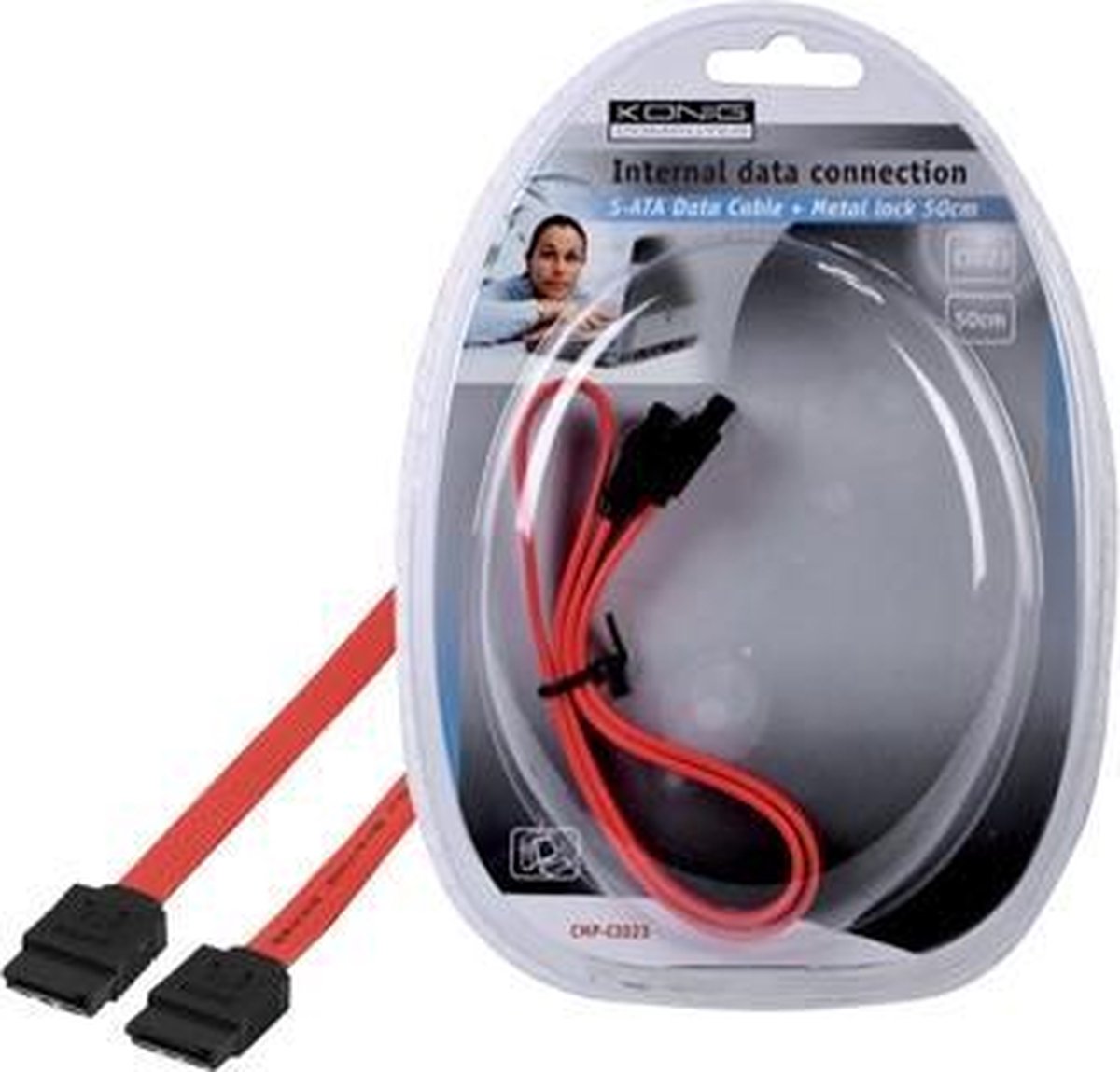 König 0.5m 0.5m SATA 7-pin SATA 7-pin Rood SATA-kabel