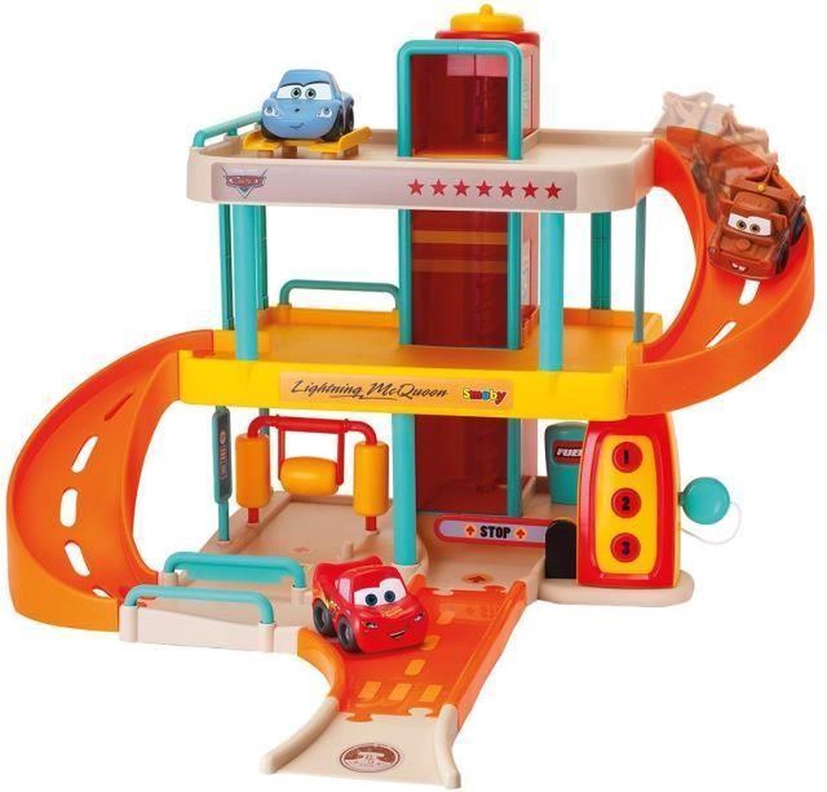 SMOBY Vroom Planet Cars 3 Grote garage 1 voertuig