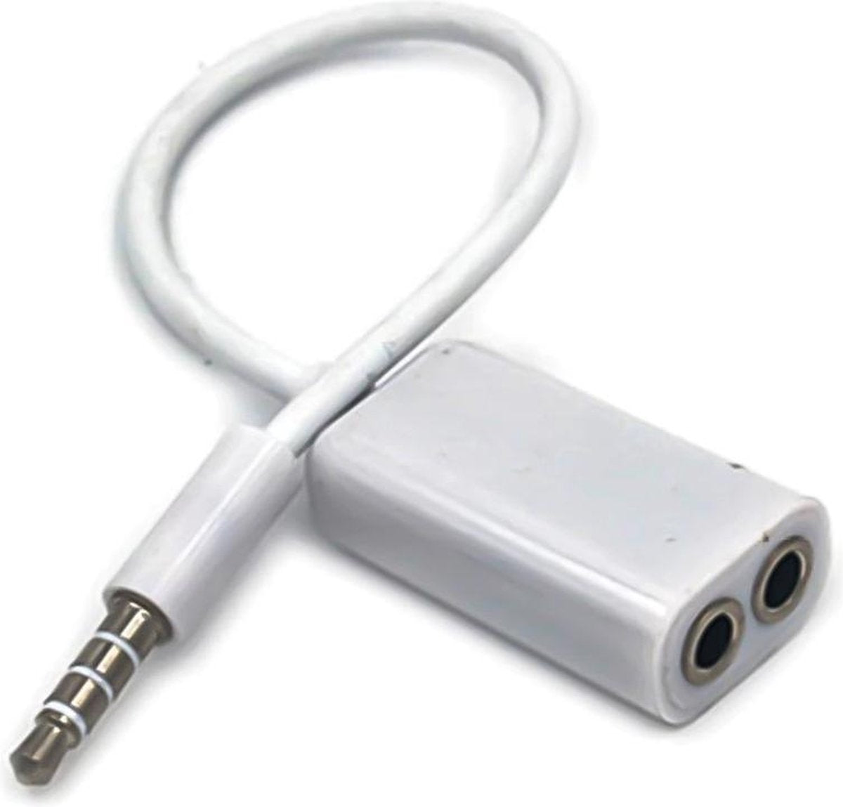 HMerch™ AUX kabel splitter - Jack Splitter - Audio splitter - Luister met twee personen tegelijk - Huawei / Samsung / Apple / iPhone / Sony / HTC - Muziek - Wit