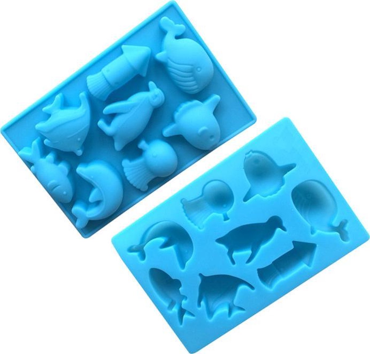 ProductGoods - 8x Leuke Zeedieren - Siliconen Bakvorm - Cakevorm - Bakvormen - Siliconen bakvormen