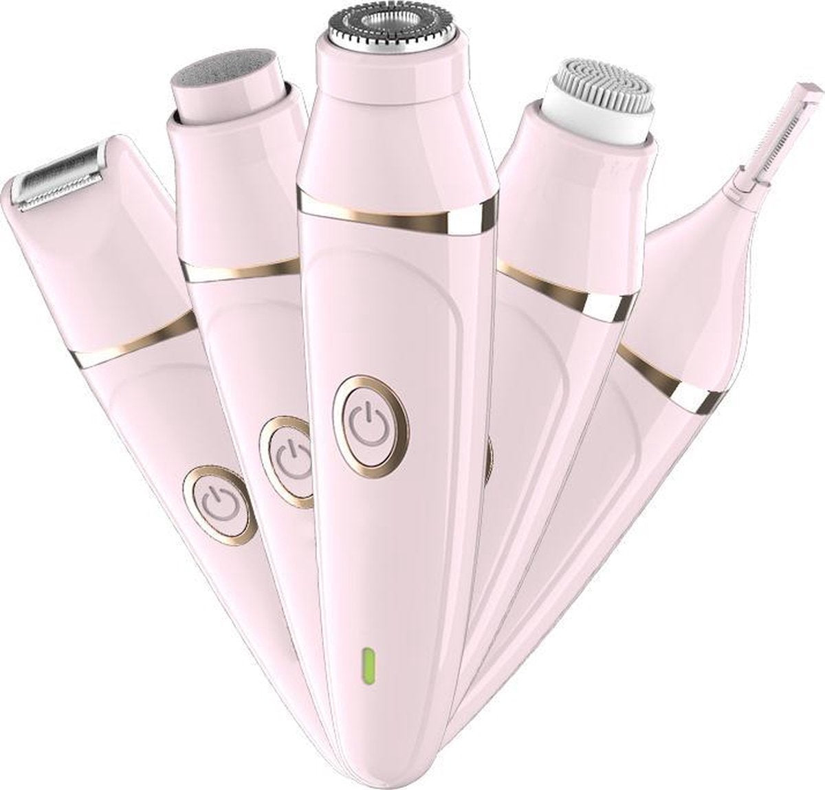 MW® 5-in-1 Ladyshaves voor Vrouwen -  Wenkbrauwtrimmer - Gezichtsborstel - Epilator set - Oplaadbaar