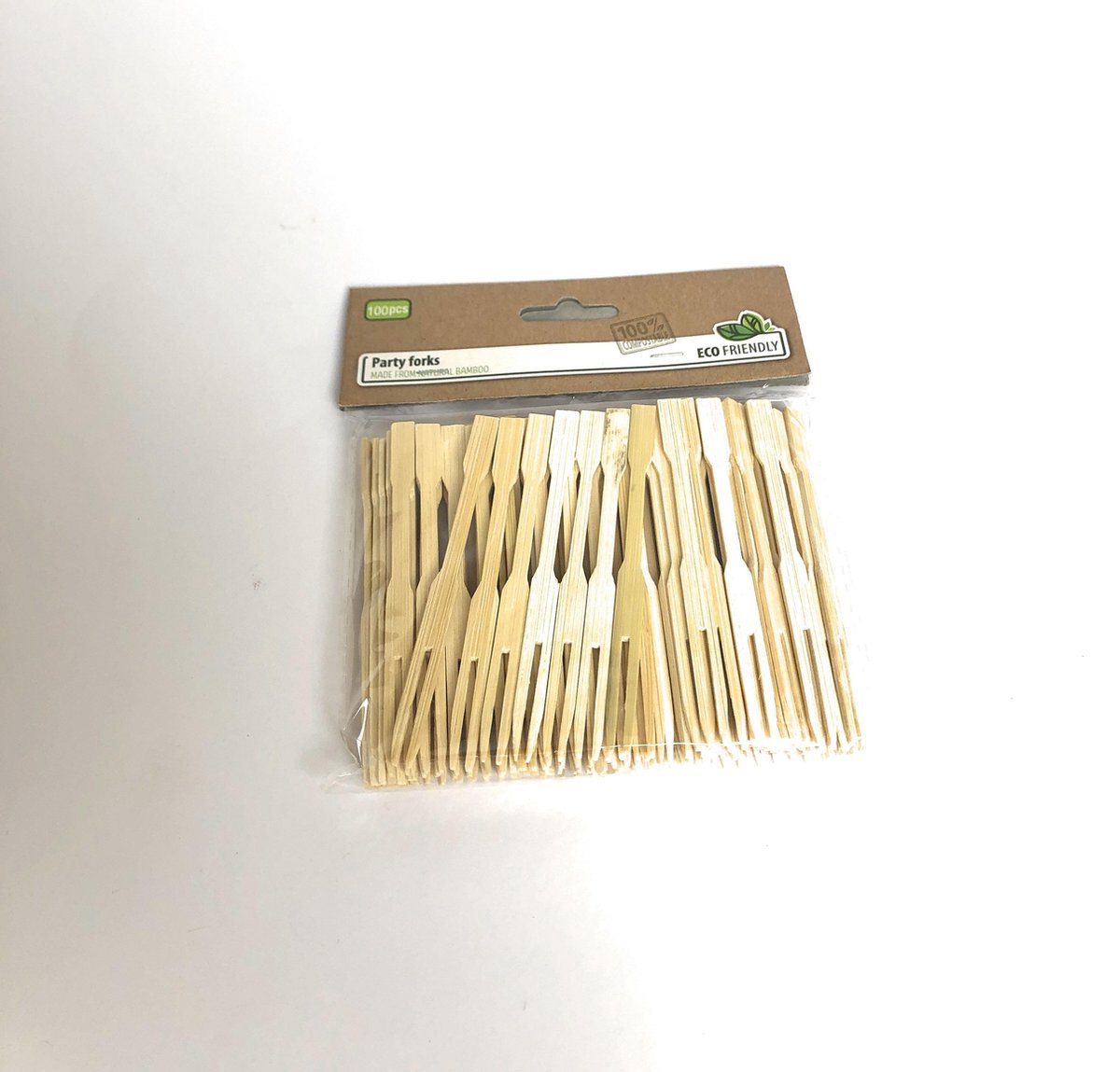 Cocktailvorkje Bamboe 9 cm - 100 stuks
