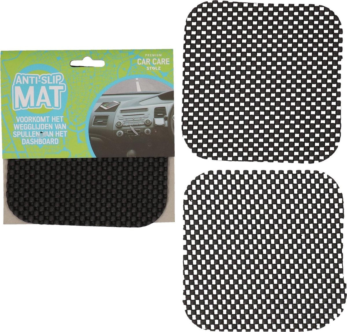 Antislipmat auto 2 stuks | zwart