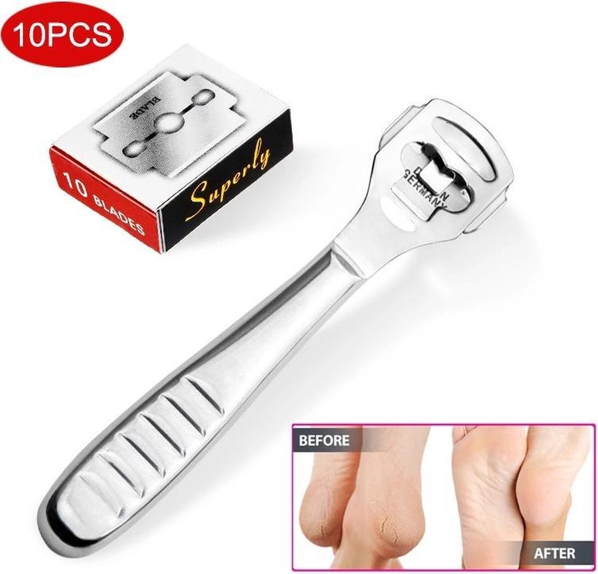 LOUZIR RVS Eeltverwijderaar Pedicureset - 10 stuks
