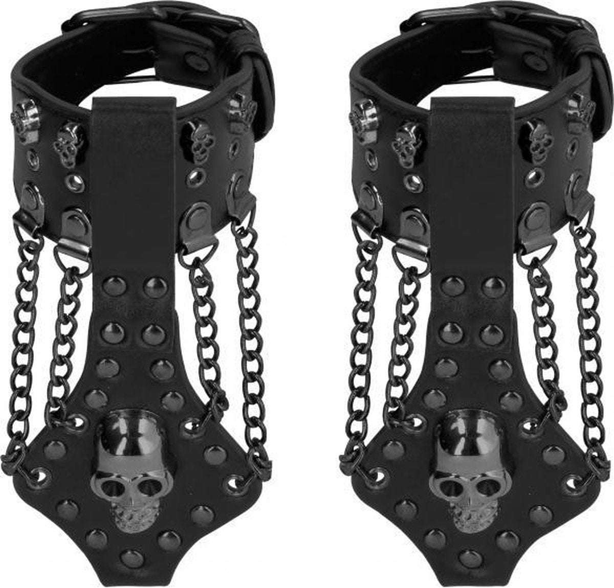 Ouch! Skulls and Bones - Handcuffs with Skulls and Chains -