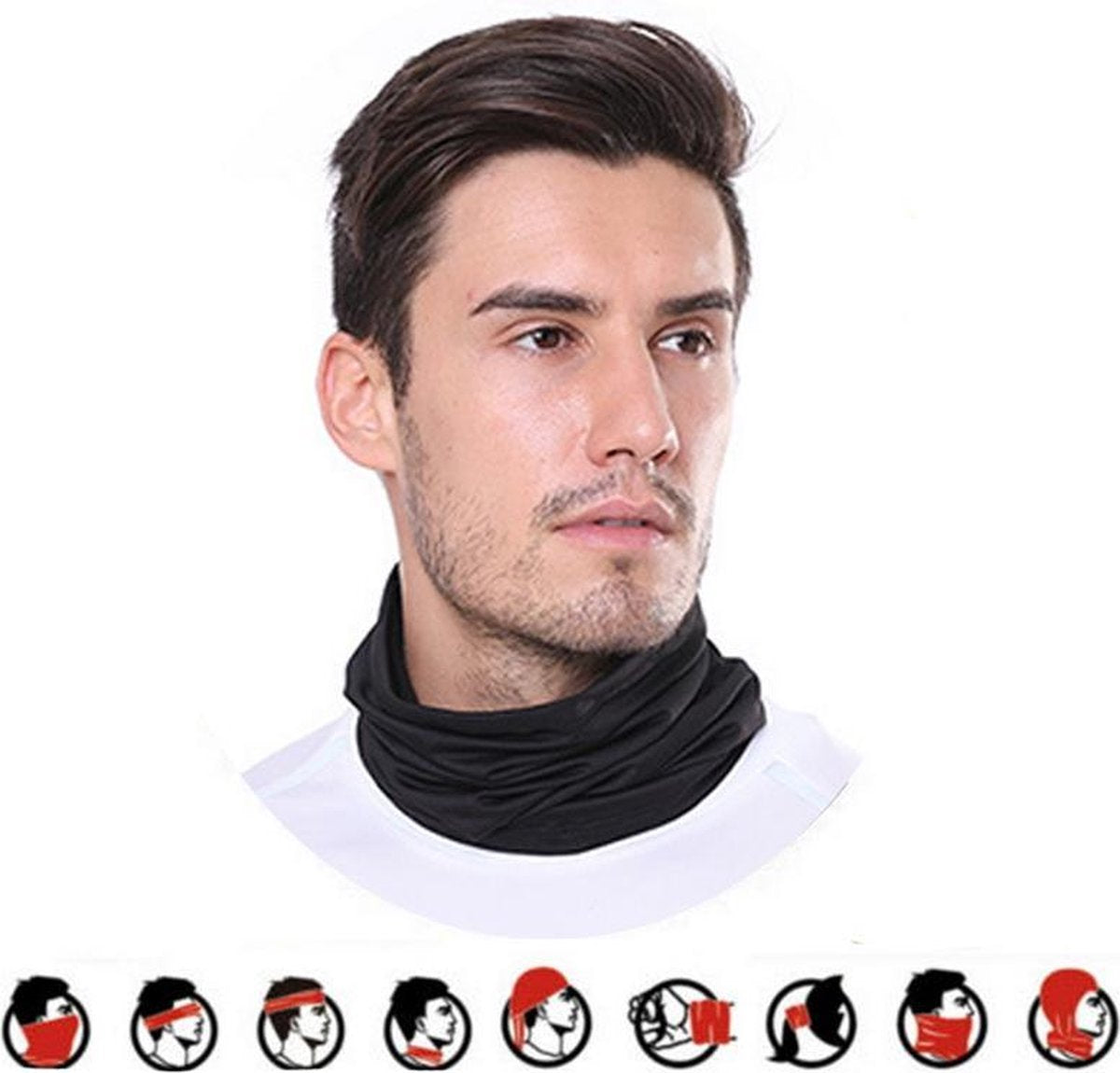 Nekwarmer | Bandana | Col voor de nek | Mondmasker | Sporten | Zwart