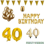 40 jaar Verjaardag Versiering Pakket Goud