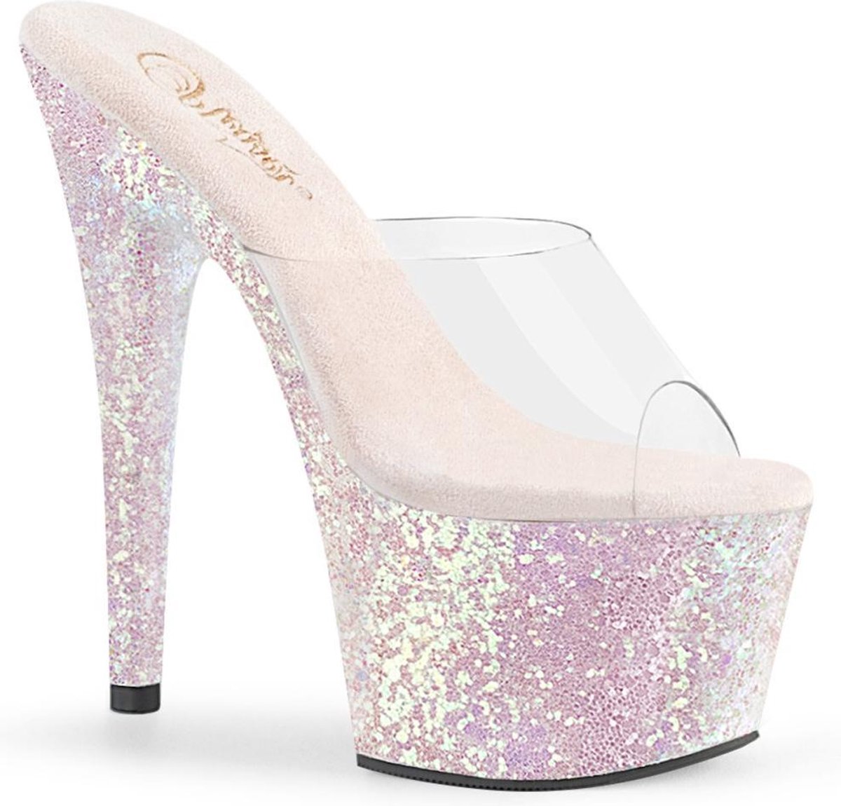 Pleaser Muiltjes -39 Shoes- ADORE-701LG Paaldans schoenen Wit
