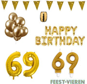 69 jaar Verjaardag Versiering Pakket Goud