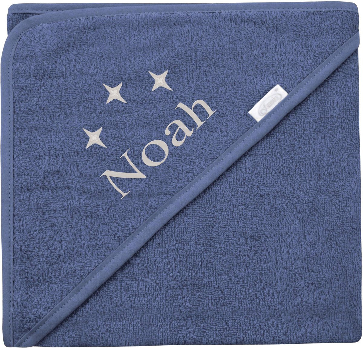 Badcape uni line - silk blue - met GRATIS geborduurde naam