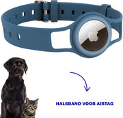 Airtag Halsband | Halsband hond | Hondenhalsband | Halsband geschikt voor Apple Airtag blauw