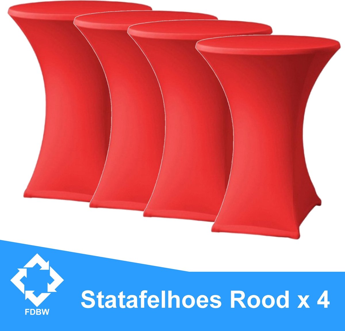 Statafelrok Luxe ROOD x 4 - Statafel Tafelrok - Statafelhoes - Stretch –  ∅80 x 110 cm – geschikt voor Horeca Evenementen | Sta Tafel Hoes | Statafel | Staantafelhoes | Cocktailparty | Trouwerij | Sta-tafel rok | Statafelrok – 4 stuks - SET VAN 4