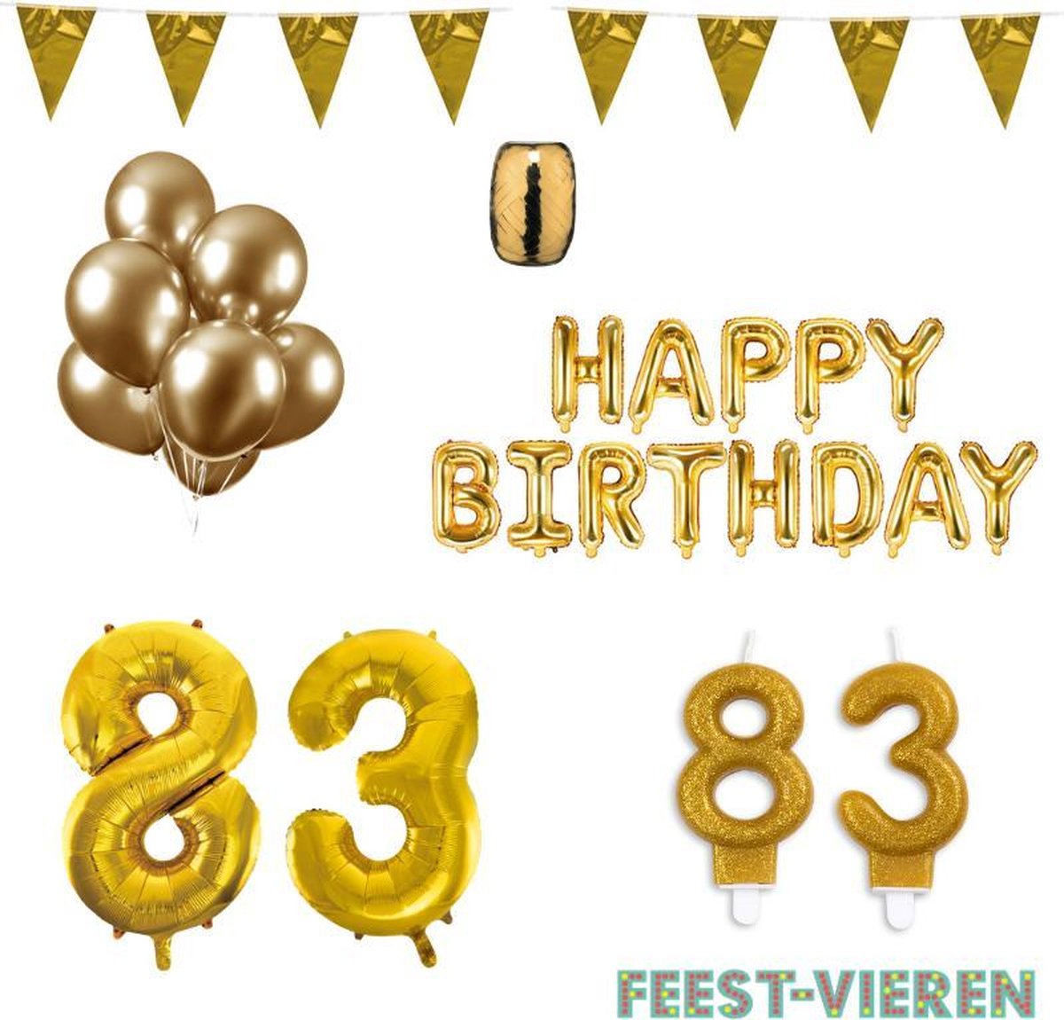 83 jaar Verjaardag Versiering Pakket Goud