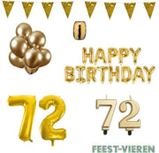72 jaar Verjaardag Versiering Pakket Goud