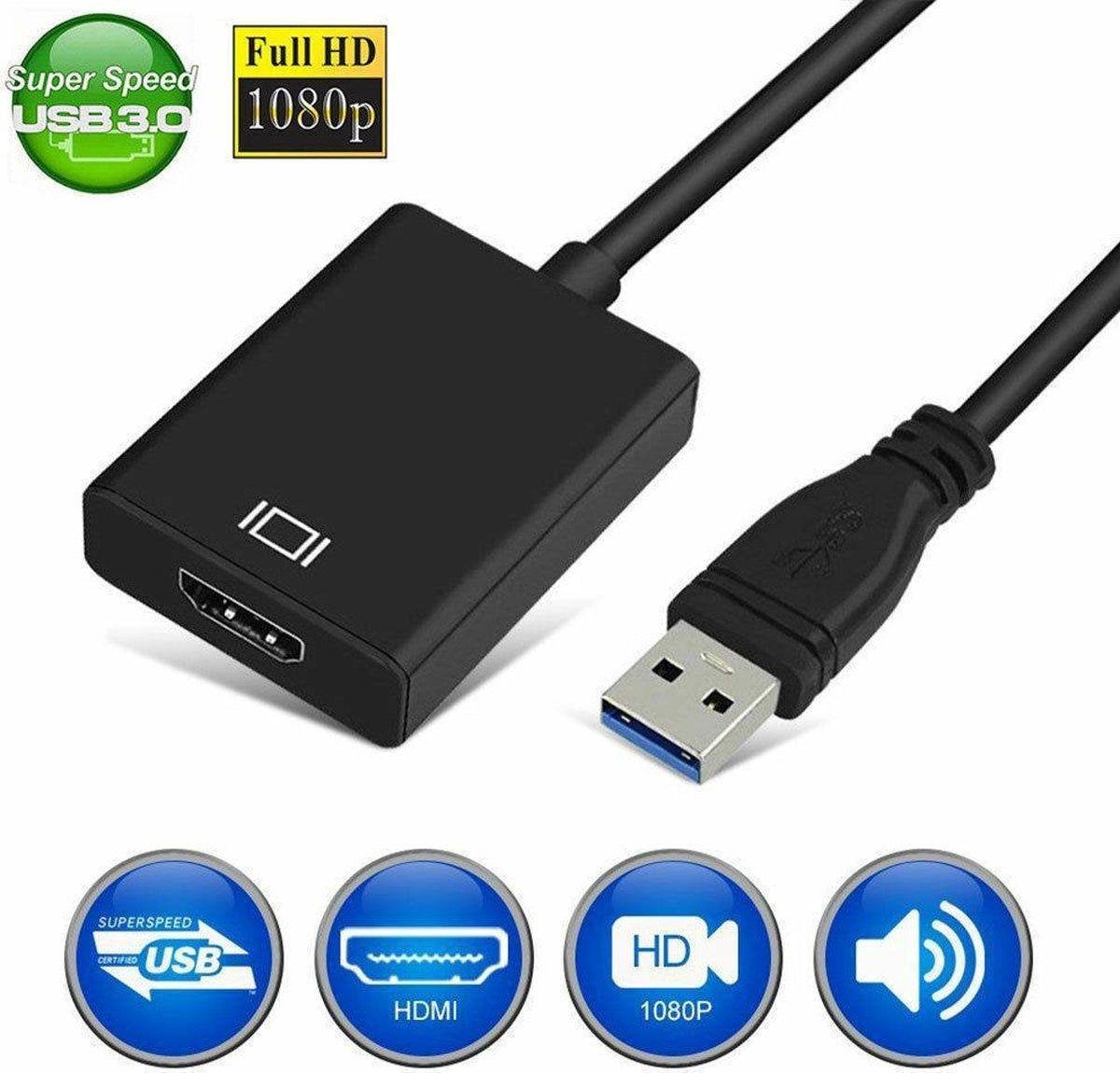 Garpex® USB 3.0 naar HDMI Adapter - Zwart