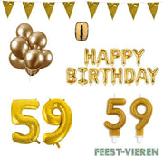 59 jaar Verjaardag Versiering Pakket Goud