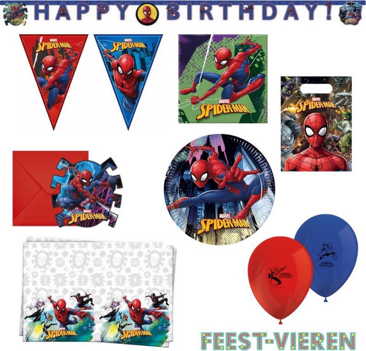 Spiderman Verjaardag Versiering Pakket XL