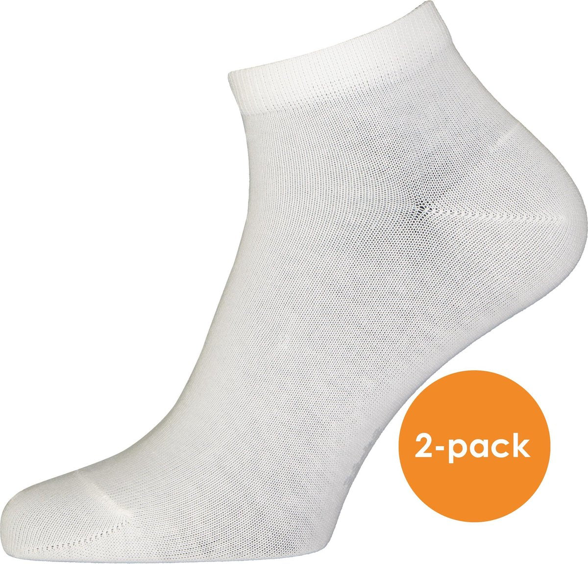 FALKE Happy heren enkelsokken (2-pack) - wit (white) -  Maat: 43-46
