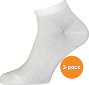 FALKE Happy heren enkelsokken (2-pack) - wit (white) -  Maat: 43-46