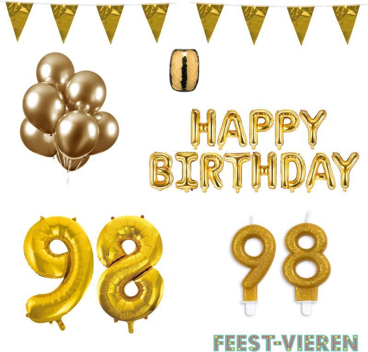 98 jaar Verjaardag Versiering Pakket Goud