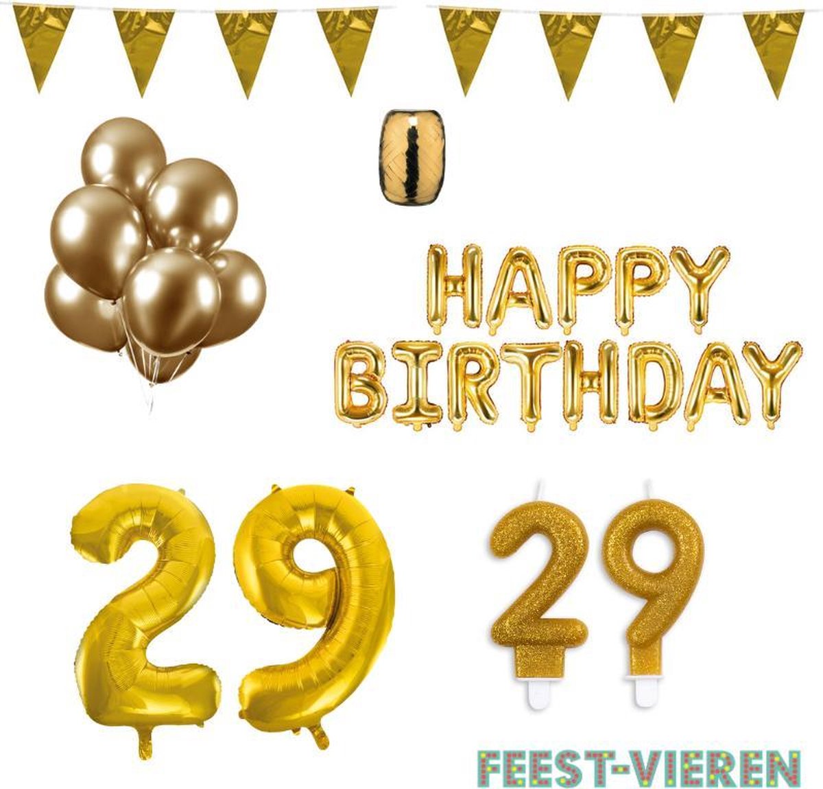 29 jaar Verjaardag Versiering Pakket Goud