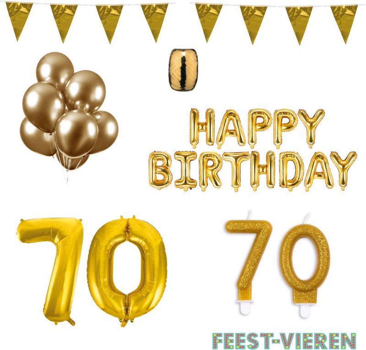 70 jaar Verjaardag Versiering Pakket Goud